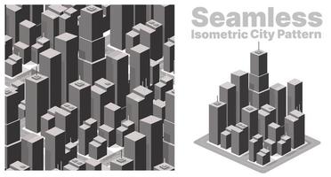 conjunto isométrico de fundo sem costura arranha-céus do centro da cidade vetor