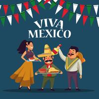 Desenhos animados de Viva México vetor