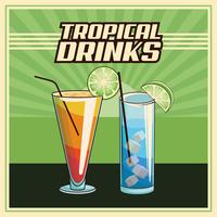 cartaz tropical do cocktail vetor
