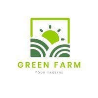 design de logotipo de fazenda verde, logotipo de agricultura para todos os negócios.