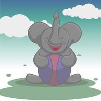 personagem de elefante de vetor de ilustração adequado para produto infantil