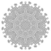 belo design de mandala de arte de linha vetor