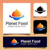 planeta de cores moderno com design de logotipo de restaurante de comida vetor