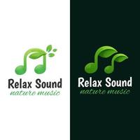 logotipo da música da natureza. modelo de vetor de design de logotipo de som de relaxamento
