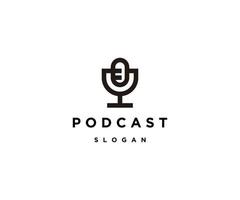 modelo de design de ícone de logotipo de podcast vetor