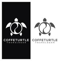 vetor de design de logotipo de tartaruga de café