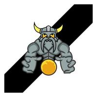 design de logotipo de mascote viking vetor