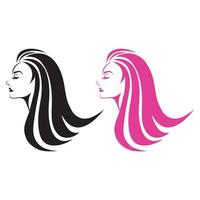 cabelo de beleza e logotipo cosmético vetor