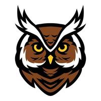 logotipo de arte de cabeça de coruja