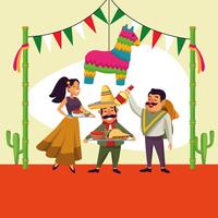 Desenhos animados do mexicano cinco de mayo vetor