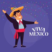 Desenhos animados de Viva México vetor