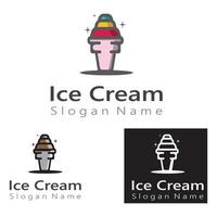 modelo criativo de arte vetorial de design de logotipo de casquinha de sorvete vetor