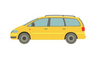 grande minivan amarela em fundo branco - vetor
