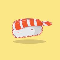 ilustração em vetor de sushi nigiri de camarão. adequado para restaurantes e menus de comida.