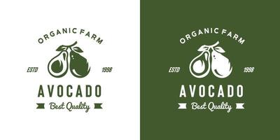 ilustração de logotipo de frutas de abacate vintage adequada para loja de frutas e fazenda de frutas vetor