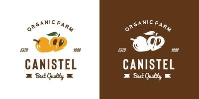 ilustração de logotipo de frutas vintage canistel adequada para loja de frutas e fazenda de frutas vetor