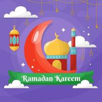 conceito de ramadan kareem plano vetor