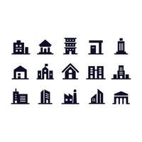 design de vetores de ícones de edifícios