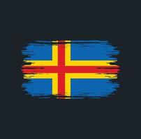 escova de bandeira das ilhas aland. bandeira nacional vetor