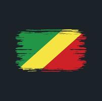 pincel de bandeira do congo. bandeira nacional vetor