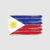 traçados de pincel de bandeira filipinas. bandeira nacional vetor