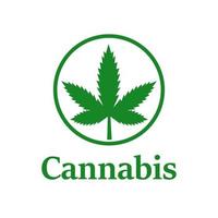 ilustração de modelo de logotipo de cannabis. adequado para médico, aplicativo, mídia, etiqueta, marca, branding etc vetor