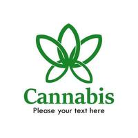 ilustração de modelo de logotipo de cannabis. adequado para médico, aplicativo, mídia, etiqueta, marca, branding etc vetor