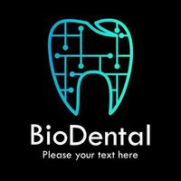 ilustração de modelo de logotipo bio dental. adequado para médicos, tecnologia etc vetor