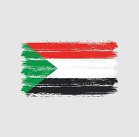 pinceladas de bandeira do sudão. bandeira nacional vetor
