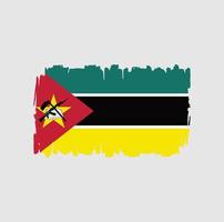 pinceladas de bandeira de Moçambique. bandeira nacional vetor