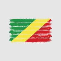 pinceladas de bandeira do congo. bandeira nacional vetor