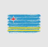 pinceladas de bandeira de aruba. bandeira nacional vetor