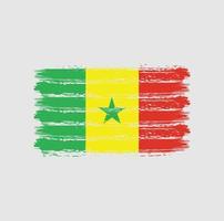 pinceladas de bandeira do senegal. bandeira nacional vetor