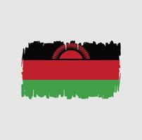 pinceladas de bandeira do malawi. bandeira nacional vetor