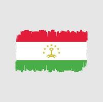 pinceladas de bandeira do tajiquistão. bandeira nacional vetor