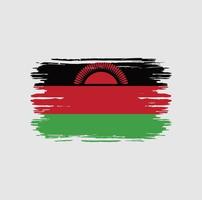 pincel de bandeira do malawi. bandeira nacional vetor