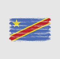 pinceladas de bandeira da república do congo. bandeira nacional vetor