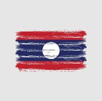 pinceladas de bandeira do laos. bandeira nacional vetor