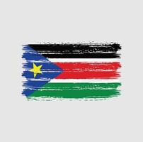 pinceladas de bandeira do Sudão do Sul. bandeira nacional vetor