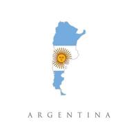 bandeira do país argentina dentro do logotipo do ícone do desenho de contorno do mapa. alta detalhada do mapa de ilustração vetorial argentina com bandeira. mapa da república argentina com a decoração da bandeira nacional. vetor