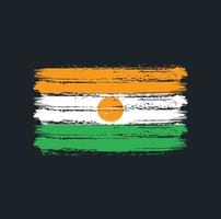 pinceladas de bandeira do niger. bandeira nacional vetor