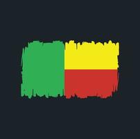 pinceladas de bandeira benin. bandeira nacional vetor