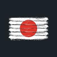 pinceladas de bandeira do japão. bandeira nacional vetor