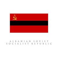 bandeira da república socialista soviética albanesa. isolado no fundo branco vetor