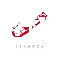 mapa das Bermudas com bandeira das Bermudas, isolado no fundo branco. território ultramarino britânico, reino unido, reino unido, ilustração vetorial. vetor