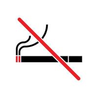 não fumar sinal proibido símbolo logotipo cigarro estilo de uma linha vetor