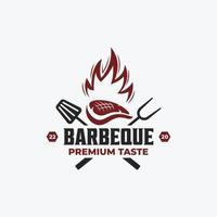 inspiração de logotipo de churrasco. modelo de design de comida ou grelha. conceito de ilustração vetorial vetor