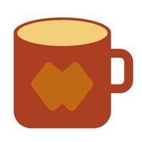 xícara de café com ícone plano adequado para conjunto de ícones de casa vetor