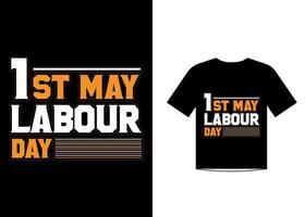 vetor de design de camiseta do dia do trabalho para 1º de maio