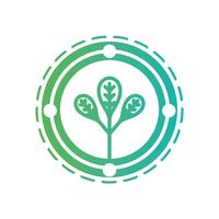 emblema de linha ecologia com planta dentro vetor